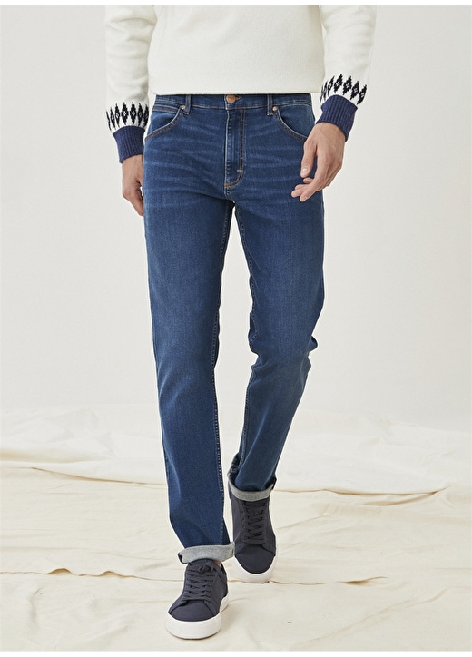 Wrangler Düşük Bel Regular Fit İndigo Erkek Denim Pantolon W15QXL381-315_Greensboro 1