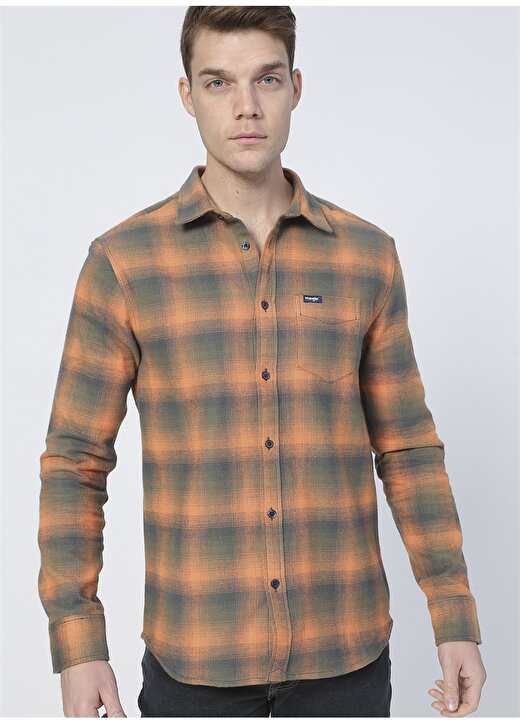 Wrangler Düz Turuncu Erkek Gömlek W5A13BXT2_Flannel Shirt 3