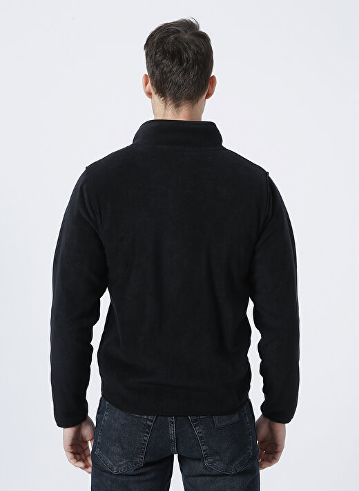 Wrangler Fermuarlı Regular Fit Düz Siyah Erkek Şardonlu Polar Sweatshirt W212981001_Full Zip  4