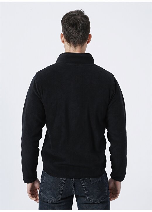 Wrangler Fermuarlı Regular Fit Düz Siyah Erkek Şardonlu Polar Sweatshirt W212981001_Full Zip 4