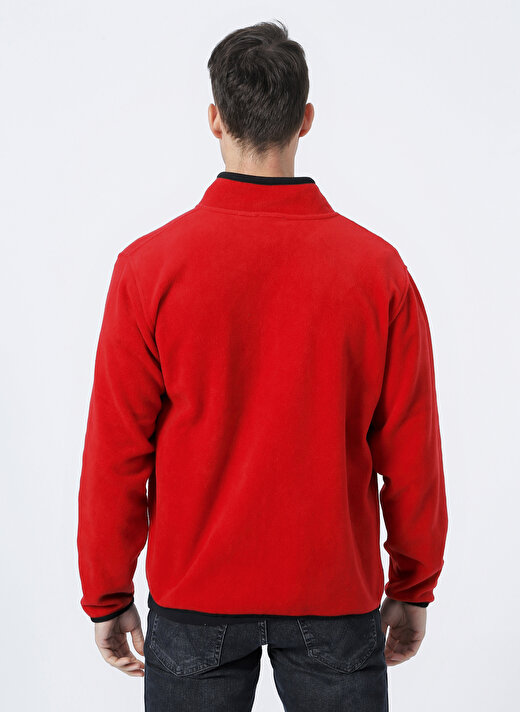 Wrangler Fermuarlı Regular Fit Düz Kırmızı Erkek Şardonlu Polar Sweatshirt W212981600_Full Zip  4
