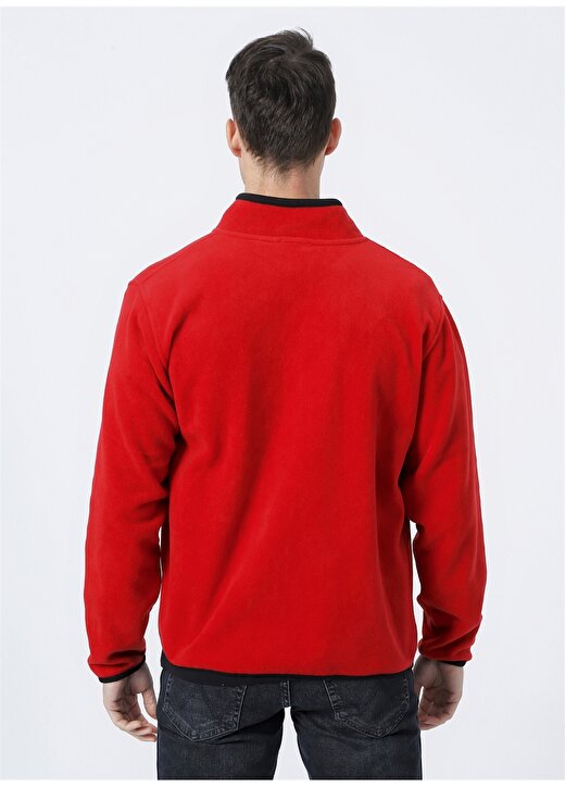 Wrangler Fermuarlı Regular Fit Düz Kırmızı Erkek Şardonlu Polar Sweatshirt W212981600_Full Zip 4
