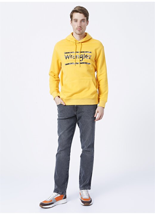 Wrangler W212237200_Hoodie Kapüşonlu Regular Fit Baskılı Sarı Erkek Sweatshirt 3