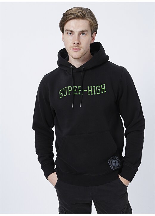 Routefield RFHOLY2122 HOLY Bisiklet Yaka Normal Kalıp Desenli Siyah Erkek Sweatshirt 3