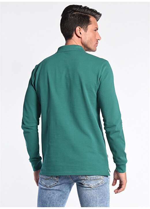 Ucla COMPTON Polo Yaka Standart Kalıp Nakışlı Yeşil Erkek Sweatshirt 3