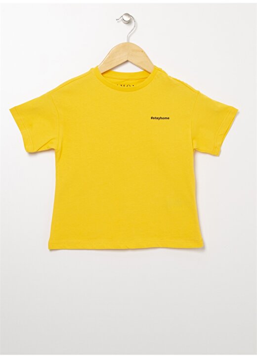 Limon Bisiklet Yaka Standart Kalıp Baskılı Sarı Erkek Çocuk T-Shirt - Bscboy 03 1