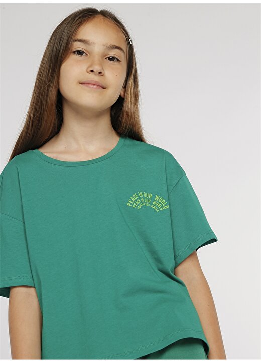 Funky Rocks Baskılı Yeşil Kız Çocuk T-Shirt FUNKY G17 3