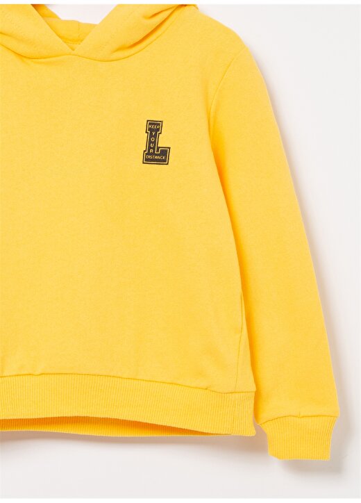 Limon Kapüşonlu Normal Kalıp Baskılı Sarı Erkek Çocuk Sweatshirt - Basıc Boy 11 2