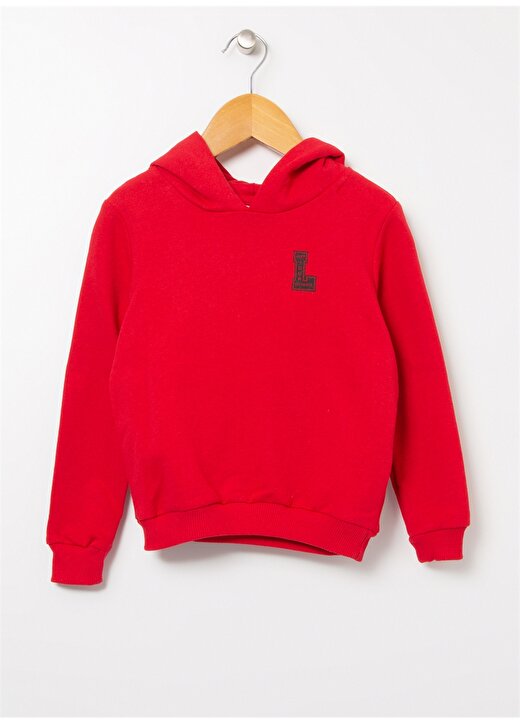 Limon Kapüşonlu Normal Kalıp Baskılı Kırmızı Erkek Çocuk Sweatshirt - Basıc Boy 11 1