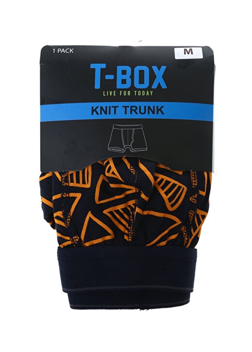 T-Box Standart Kalıp Desenli Lacivert Erkek Boxer - T-Box Bxr11 1