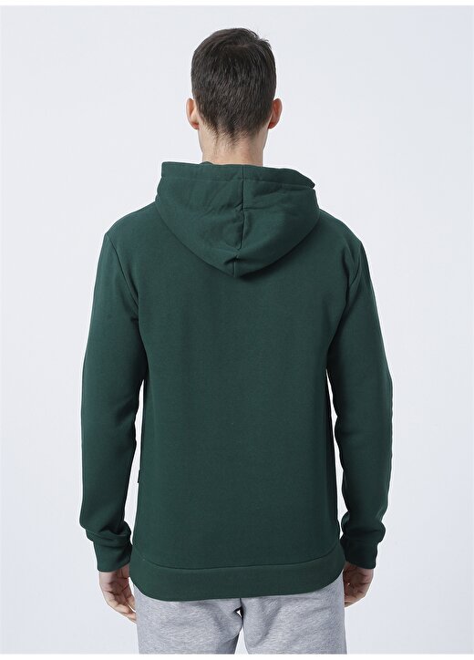Only & Sons Kapüşonlu Uzun Kollu Normal Kalıp Düz Koyu Yeşil Erkek Sweatshirt 4