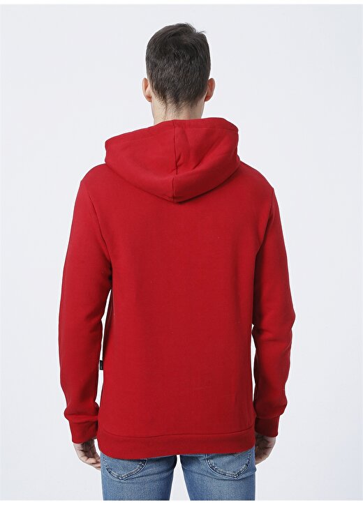 Only & Sons Kapüşonlu Uzun Kollu Normal Kalıp Düz Kırmızı Erkek Sweatshirt 4