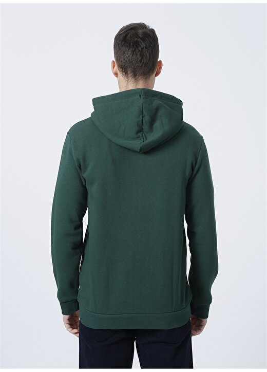 Only & Sons Kapüşonlu Uzun Kollu Normal Kalıp Düz Koyu Yeşil Erkek Sweatshirt 4