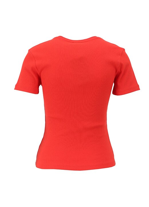 Fabrika Kırmızı Kadın Bisiklet Yaka Basic T-Shirt TEO 3