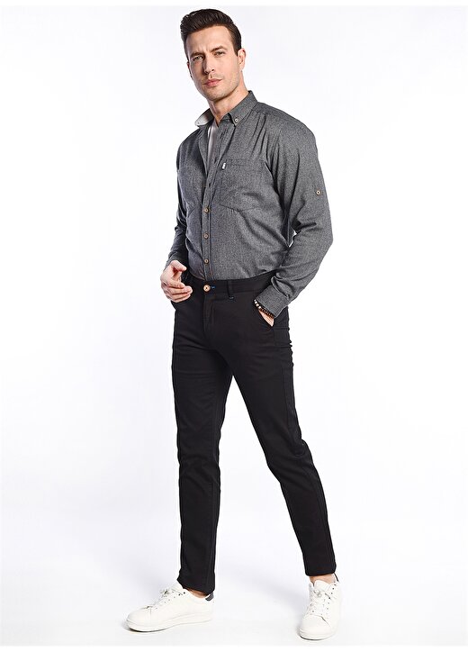Ucla Granada Normal Bel Slim Fit Düz Siyah Erkek Pantolon 3