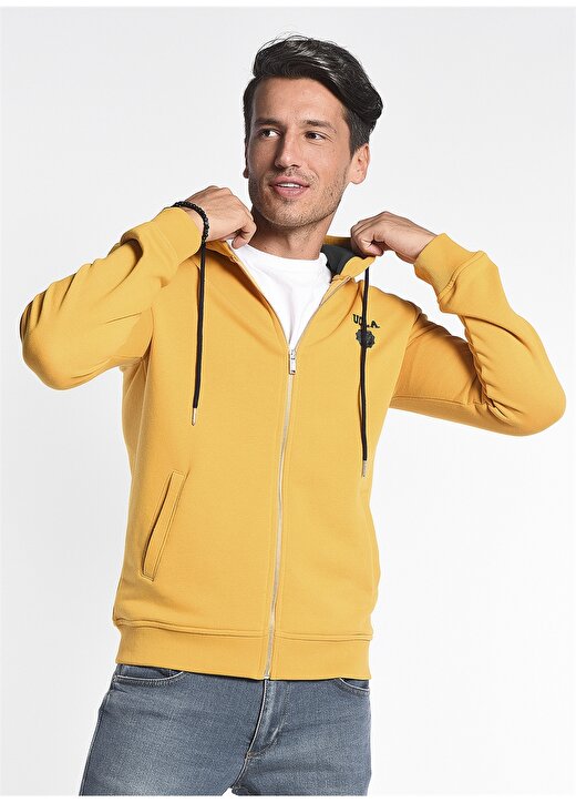 Ucla HILGARD Kapüşonlu Standart Kalıp Sarı Erkek Sweatshirt 1