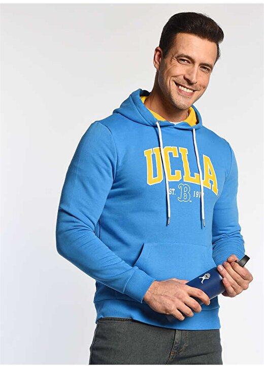 Ucla KELSEY Kapüşonlu Oversized Mavi Erkek Sweatshirt 1