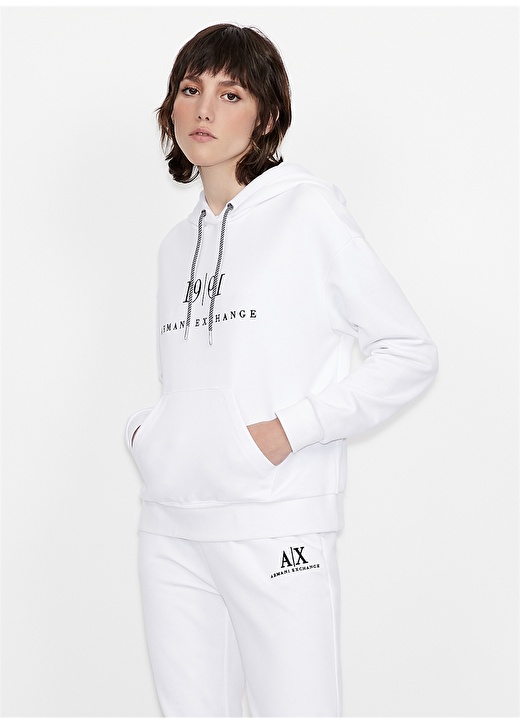 Armani Exchange Beyaz Kadın Sweatshırt 6KYM72 1