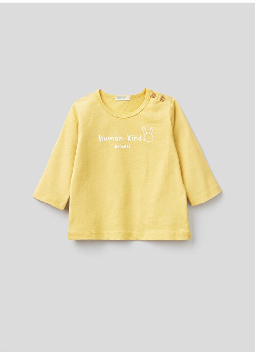 Benetton Fıstık Bebek T-Shirt Renkli Kabartma Baskılı Tshirt 1