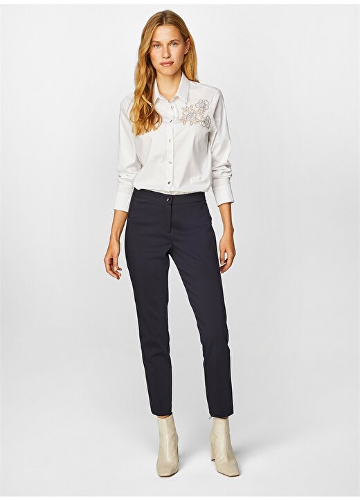 Faik Sönmez Normal Bel Slim Fit Taş Kadın Pantolon - B00052 1