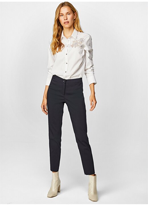 Faik Sönmez Normal Bel Slim Fit Taş Kadın Pantolon - B00052 3