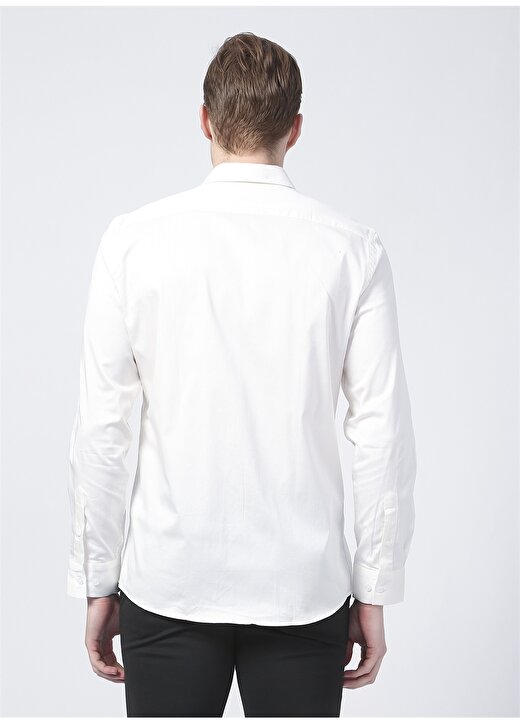 Fabrika Basic Gömlek Yaka Düz Beyaz Erkek Gömlek SATEN 4