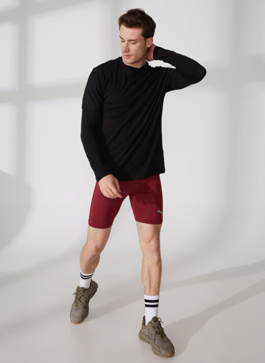 Puma 65592409 Liga Baselayer Short Tight Lastikli Normal Kalıp Düz Bordo ErkekTayt 2