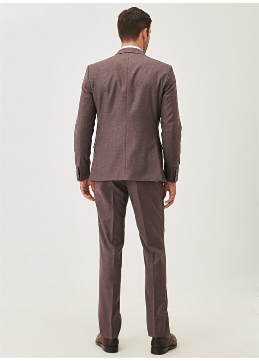 Altınyıldız Classics Normal Bel Slim Fit Bordo - Gri Erkek Takım Elbise 4A3022100058 4