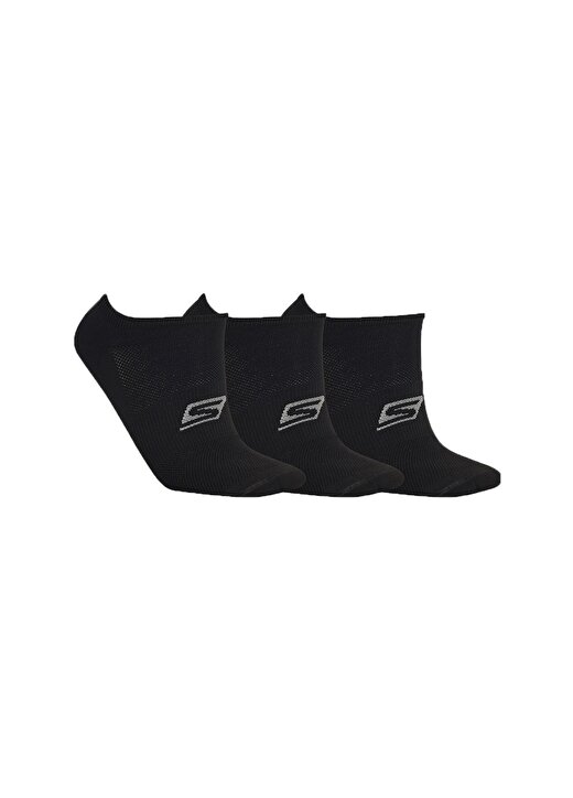 Skechers Siyah Unisex 3Lü Çorap S192263-972 SKX U Noshow Perf 3Pac 1