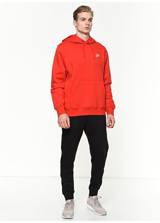 Nike Bv2654-657M Nsw Club Hoodie Po Bb Kapüşonlu Standart Kalıp Kırmızı - Pembe Erkek Sweatshirt 2