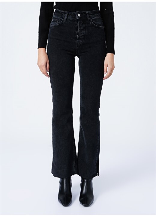 Darkly Jeans Yüksek Bel Siyah Kadın Denim Pantolon 2120080 2