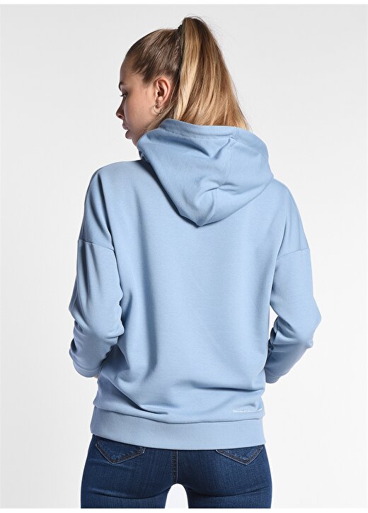 Ucla Auburn Kapüşonlu Oversized Baskılı Mavi Kadın Sweatshirt 4