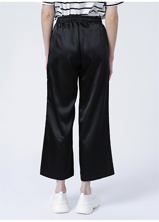 Fabrika Normal Bel Geniş Fit Düz Siyah Kadın Pantolon - SUMMER 4