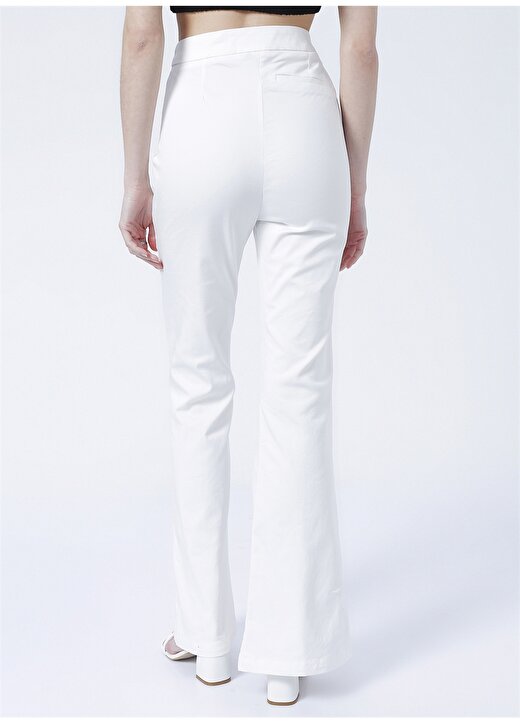 Fabrika Zuzan Yüksek Bel Basic Düz Beyaz Kadın Pantolon 4