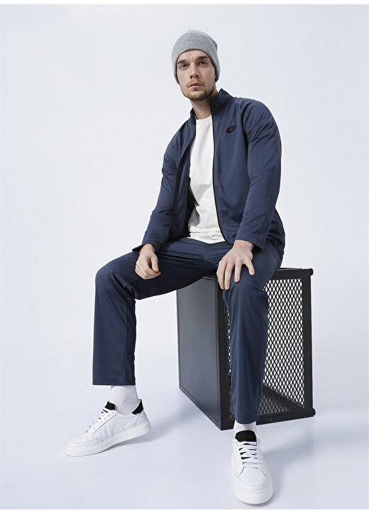 Lotto W1132-Saverio Suit Dik Yaka Bağlamalı Standart Kalıp Raşel Pike Kumaş Antrasit Erkek Eşofman Takımı 2