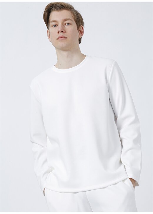 Fabrika Homewear Koleksiyonu Ekru Erkek Uzun Kollu T-Shirt 3