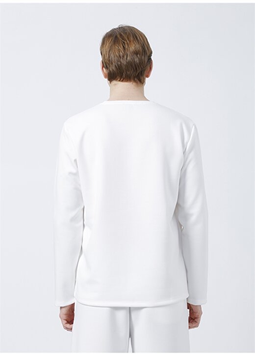 Fabrika Homewear Koleksiyonu Ekru Erkek Uzun Kollu T-Shirt 4
