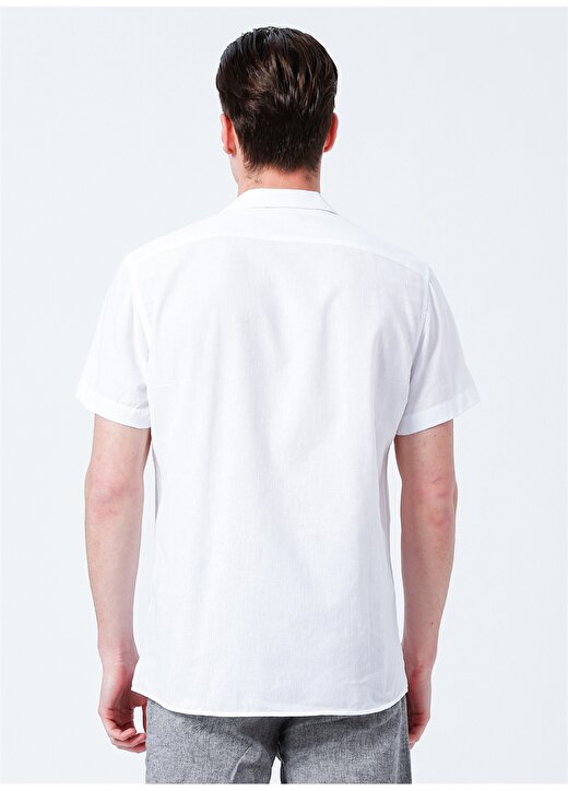 Fabrika Comfort Beyaz Erkek Keten Karışımlı Gömlek CM RYAN K 800 4