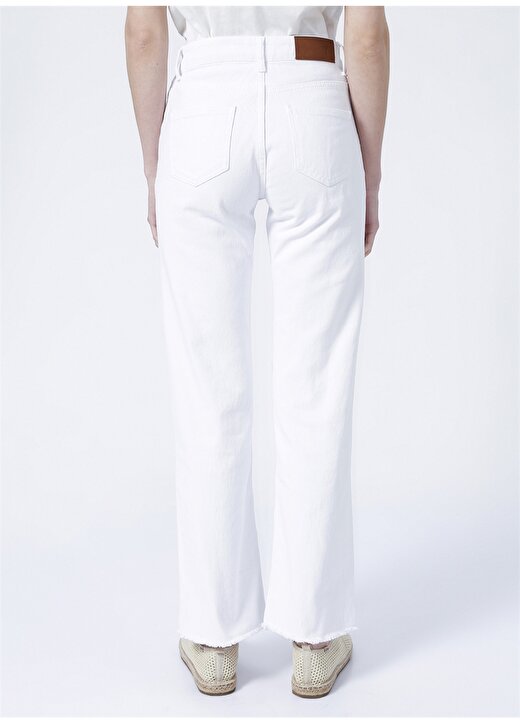 Fabrika Yüksek Bel Flare Beyaz Kadın Denim Pantolon MARGARET 4