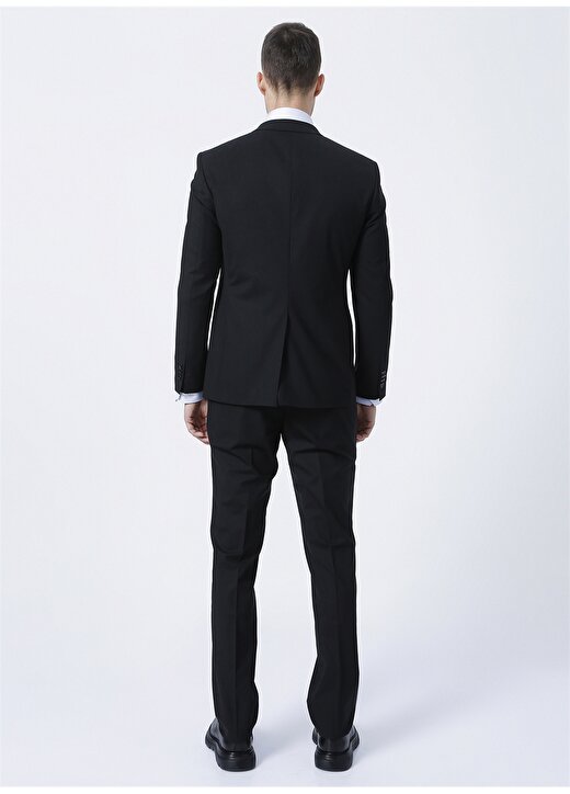 Beymen Business 4B3010000052 Kırlangıç Yaka Uzun Kollu Slim Fit Düz Siyah Erkek Takım Elbise 4