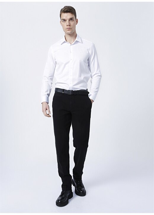Pierre Cardin Medellin-2 Klasik Yaka Uzun Kollu Slim Fit Düz Beyaz Erkek Gömlek 2