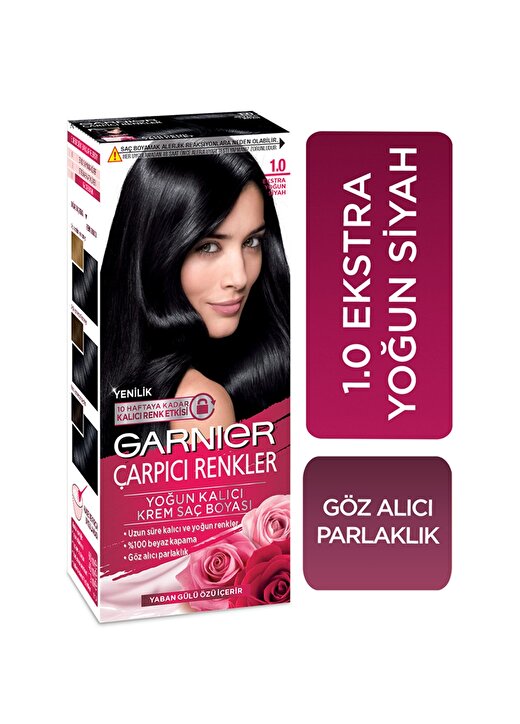 Garnier Çarpıcı Renkler Saç Boyası Ekstra Yoğun Siyah 1.0 1