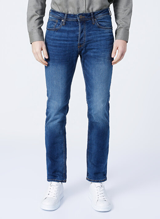 Jack & Jones Normal Bel Slim Fit  Erkek Organik Pamuk Denim Pantolon 12146384_JJITIM JJ 2