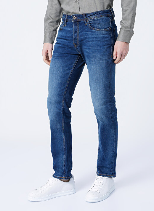 Jack & Jones Normal Bel Slim Fit  Erkek Organik Pamuk Denim Pantolon 12146384_JJITIM JJ 3