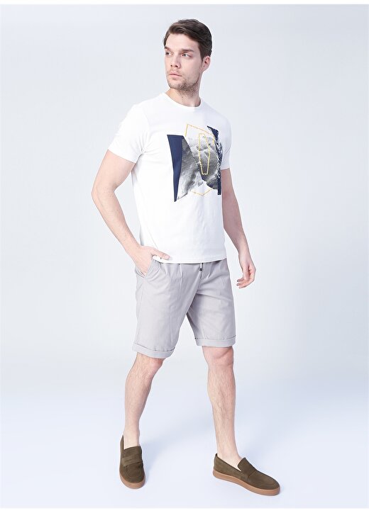 Fabrika Sports S-Honey O Yaka Basic Düz Ekru Erkek T-Shirt 2