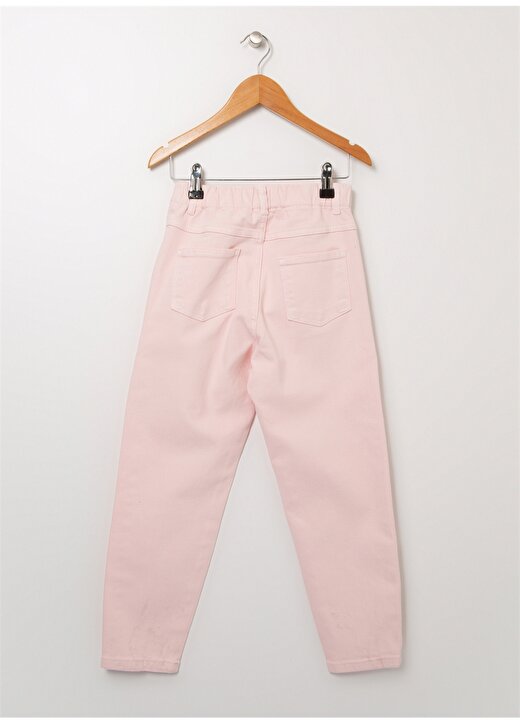 Limon Pink Girl D2 Yüksek Bel Geniş Fit Düz Açık Pembe Kız Çocuk Pantolon 2