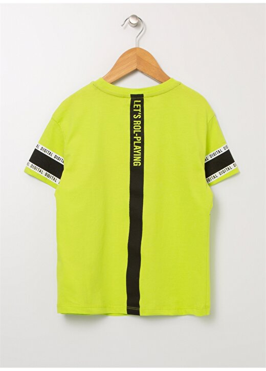 Funky Rocks Cg-13 Neon Yeşil Bisiklet Yaka Standart Fit Baskılı Erkek Çocuk T-Shirt 2