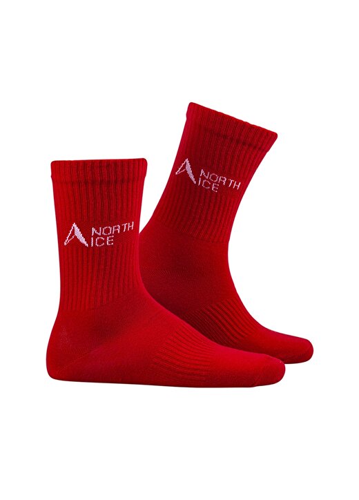 North Ice Normal Düz Kırmızı Erkek Çorap 1