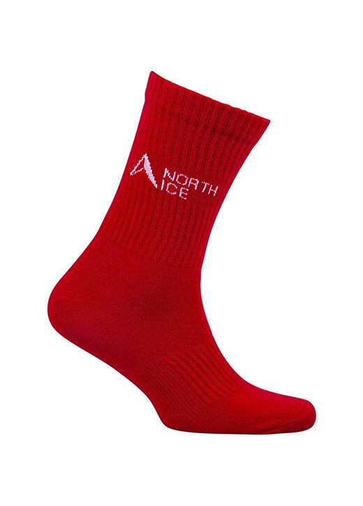 North Ice Normal Düz Kırmızı Erkek Çorap 3