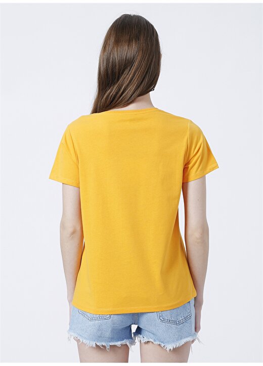 Limon Bisiklet Yaka Regular Fit Baskılı Sarı Kadın T-Shirt - PUMA 4